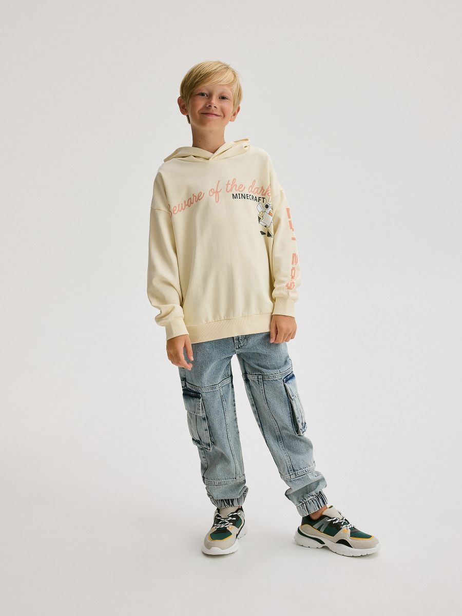 Minecraft oversized hoodie - cream - RESERVED - 2
