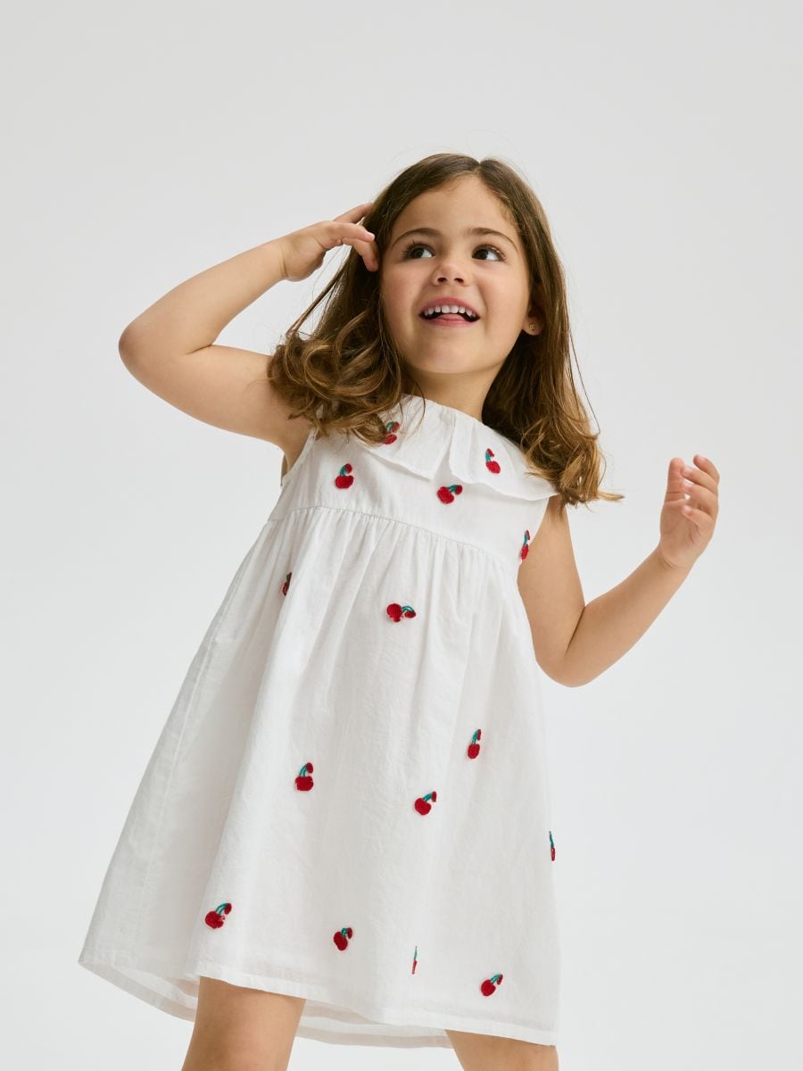 Dress with embroidered pattern - cream - RESERVED - 2