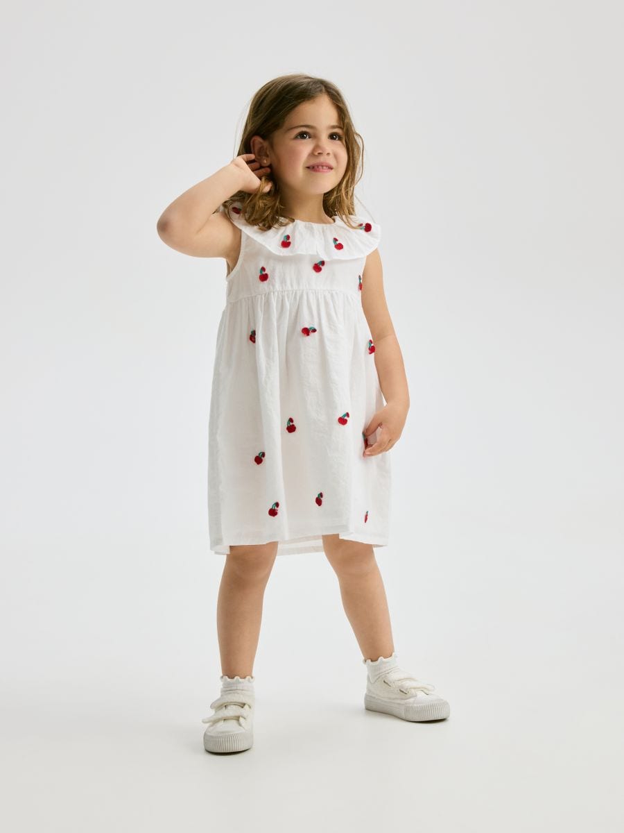 Dress with embroidered pattern - cream - RESERVED - 4