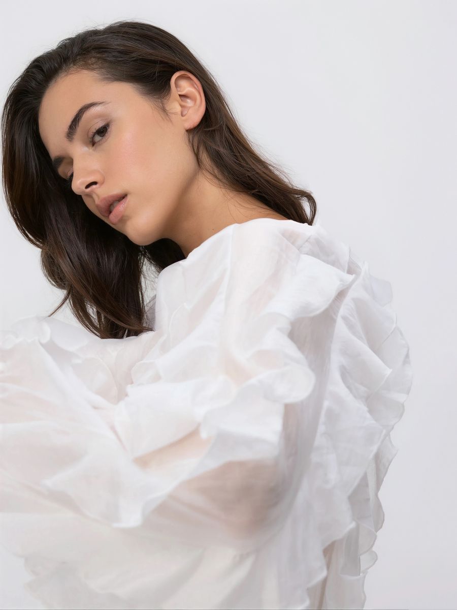 Blúzka z lyocellu - biela - RESERVED