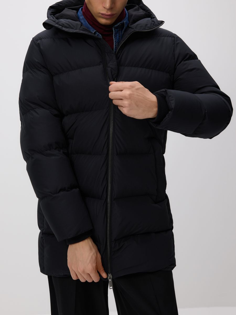 Стьобана пухова куртка - чорний - RESERVED