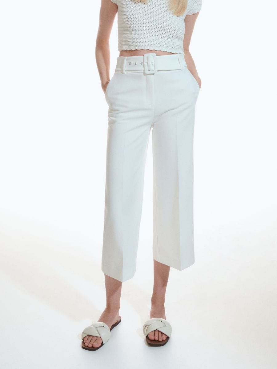 Trousers with belt - white - RESERVED - 2