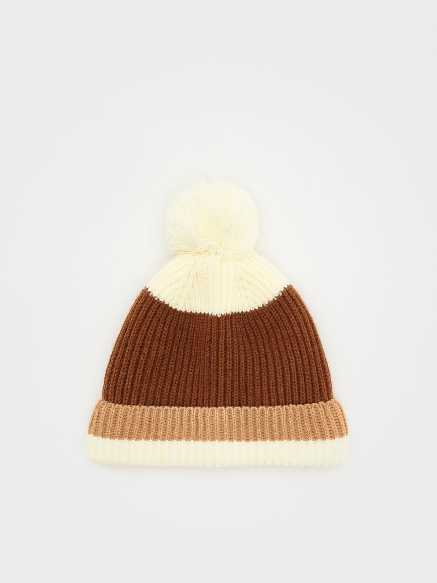 Beanie with pom pom - nude - RESERVED - 2