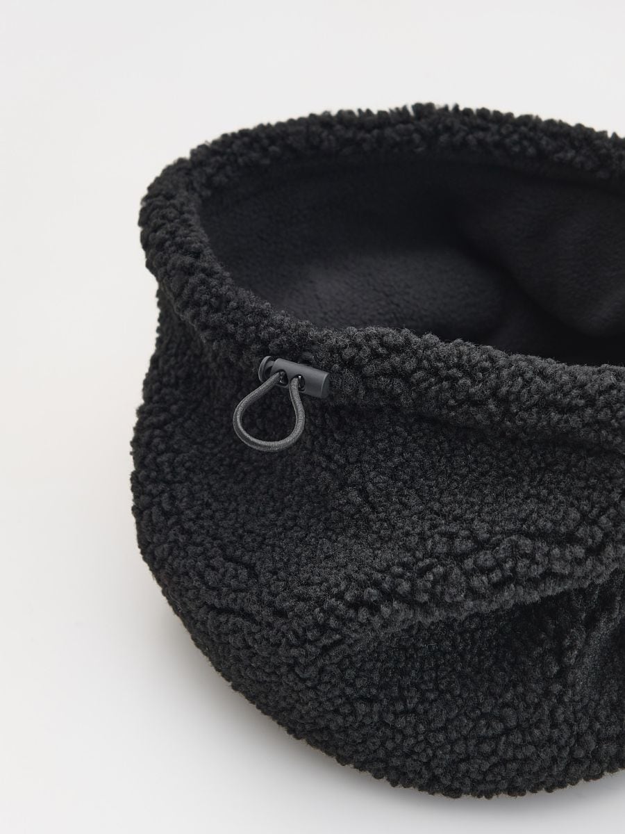 Circle scarf with drawstring - black - RESERVED - 2