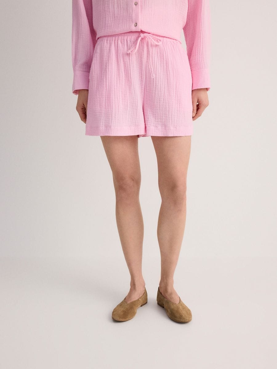 Musselin-Shorts aus Baumwolle - rosa - RESERVED