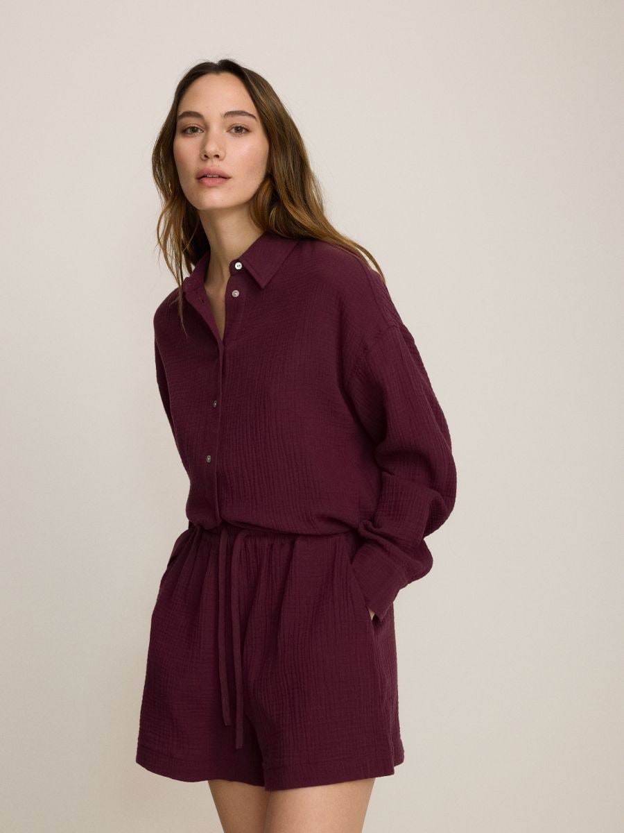 Short en mousseline de coton - maroon - RESERVED