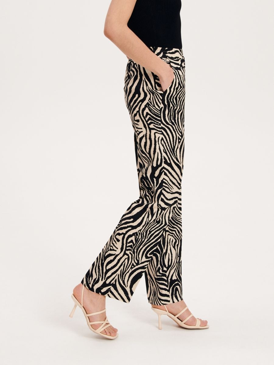 Linen rich trousers - multicolor - RESERVED - 2
