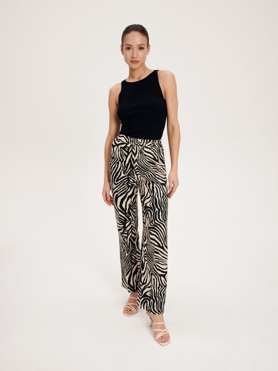 Linen rich trousers - multicolor - RESERVED - 3