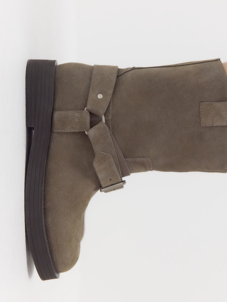 LADIES` ANKLE BOOTS - light olive - RESERVED - 7