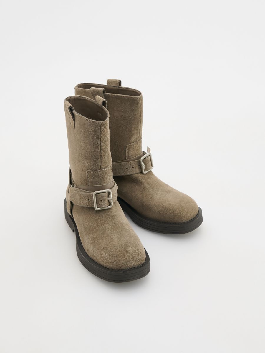 LADIES` ANKLE BOOTS - light olive - RESERVED - 3