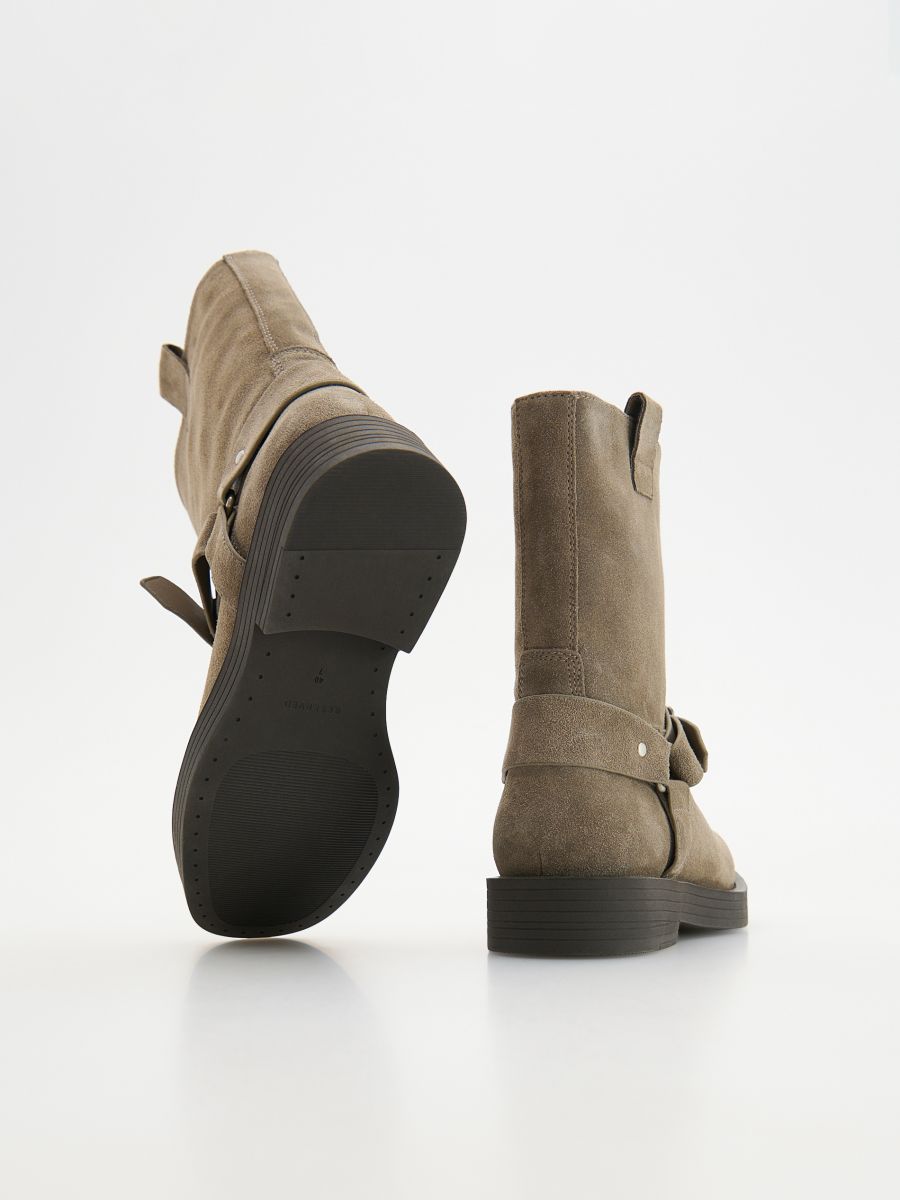 LADIES` ANKLE BOOTS - light olive - RESERVED - 5