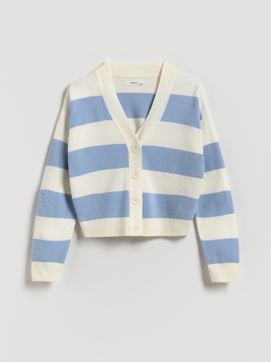 Viscose blend button-up cardigan - pale blue - RESERVED