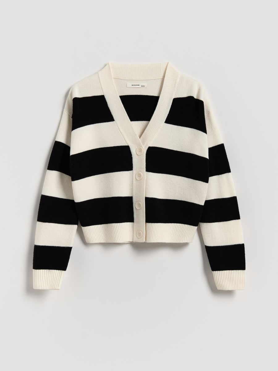 Viscose blend button-up cardigan - multicolor - RESERVED