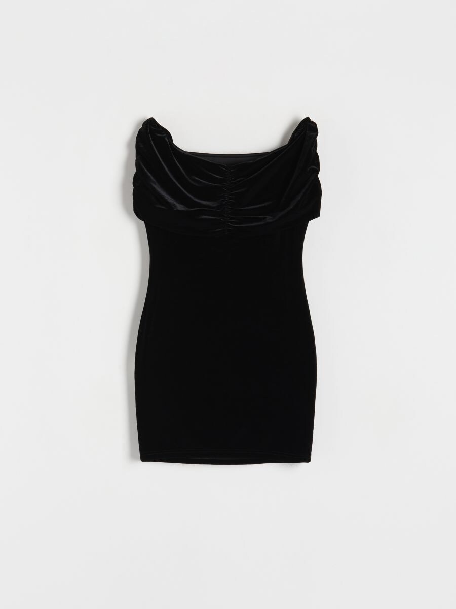 Rochie cu umerii goi - negru - RESERVED - 2