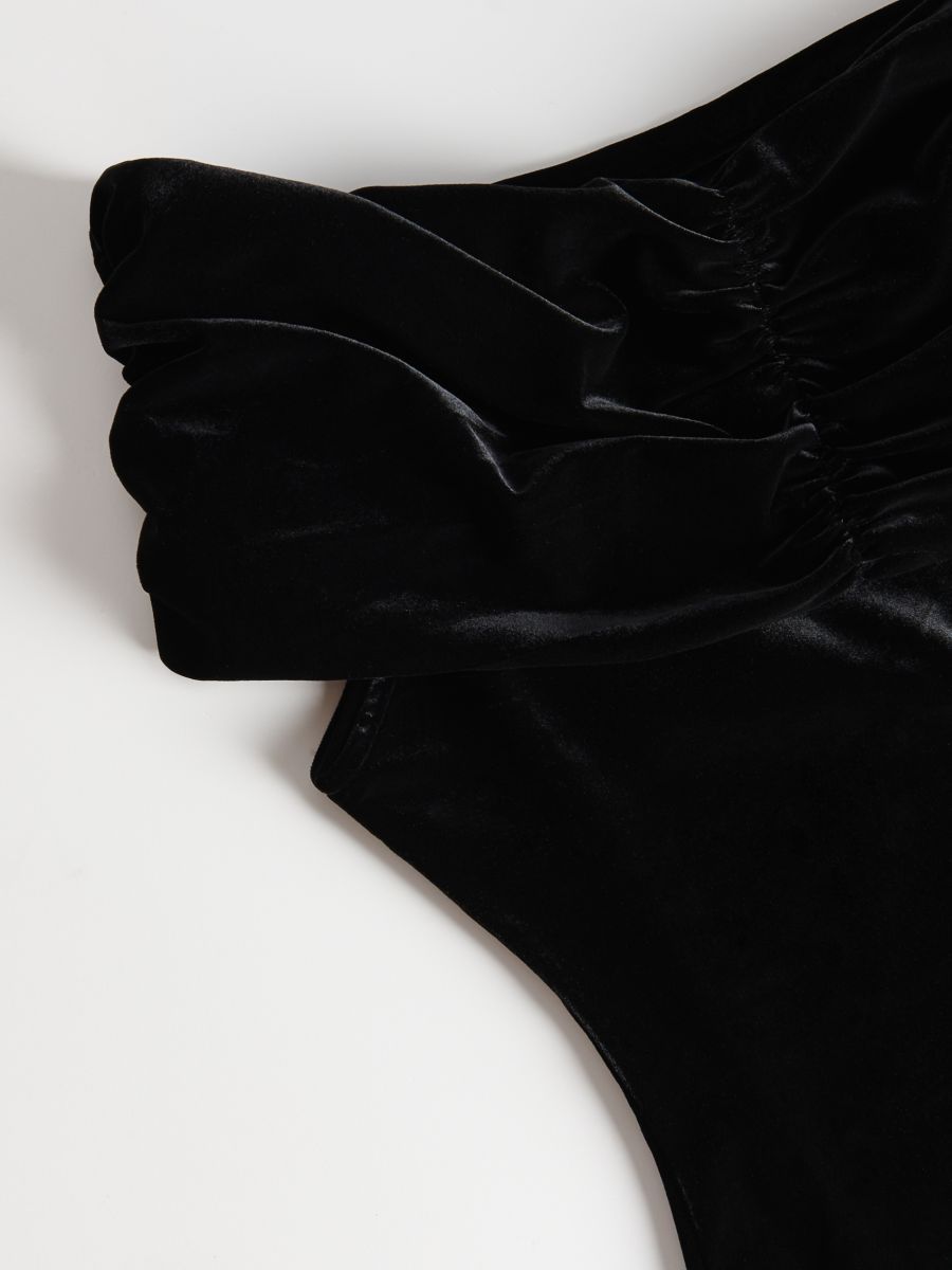 Rochie cu umerii goi - negru - RESERVED - 7