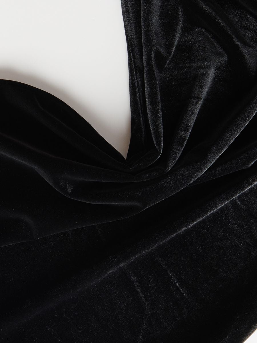 Schulterfreies Kleid - schwarz - RESERVED - 6