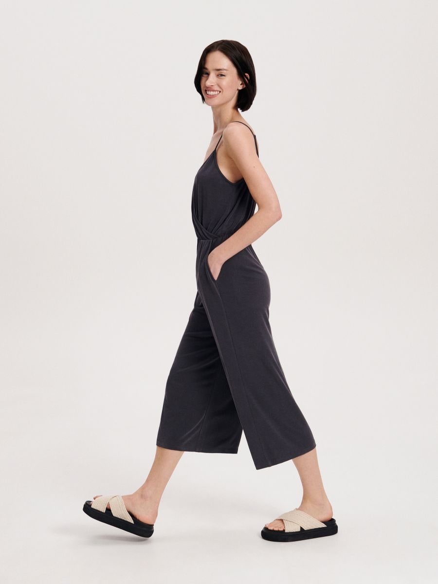 Wrap jumpsuit - dark grey - RESERVED - 2
