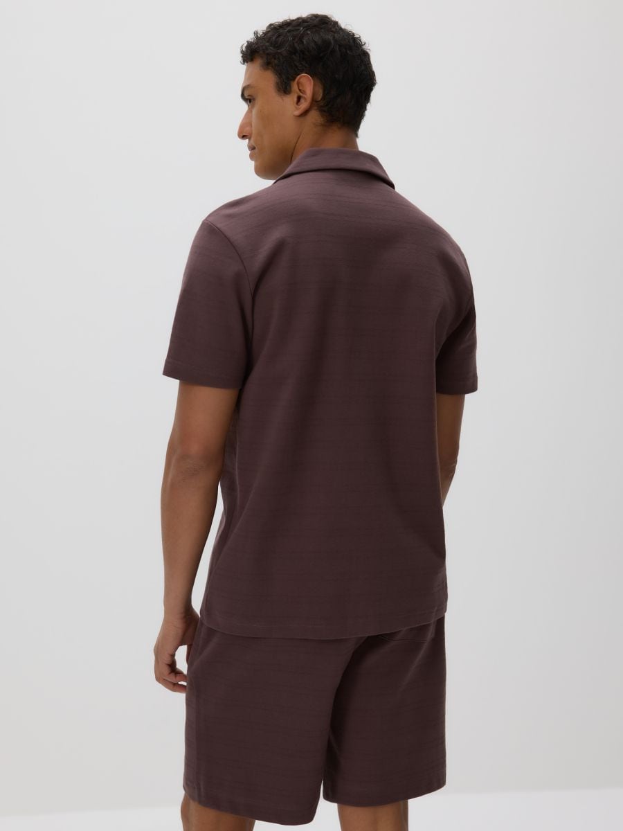 Camicia strutturata regular fit - marrone scuro - RESERVED - 5