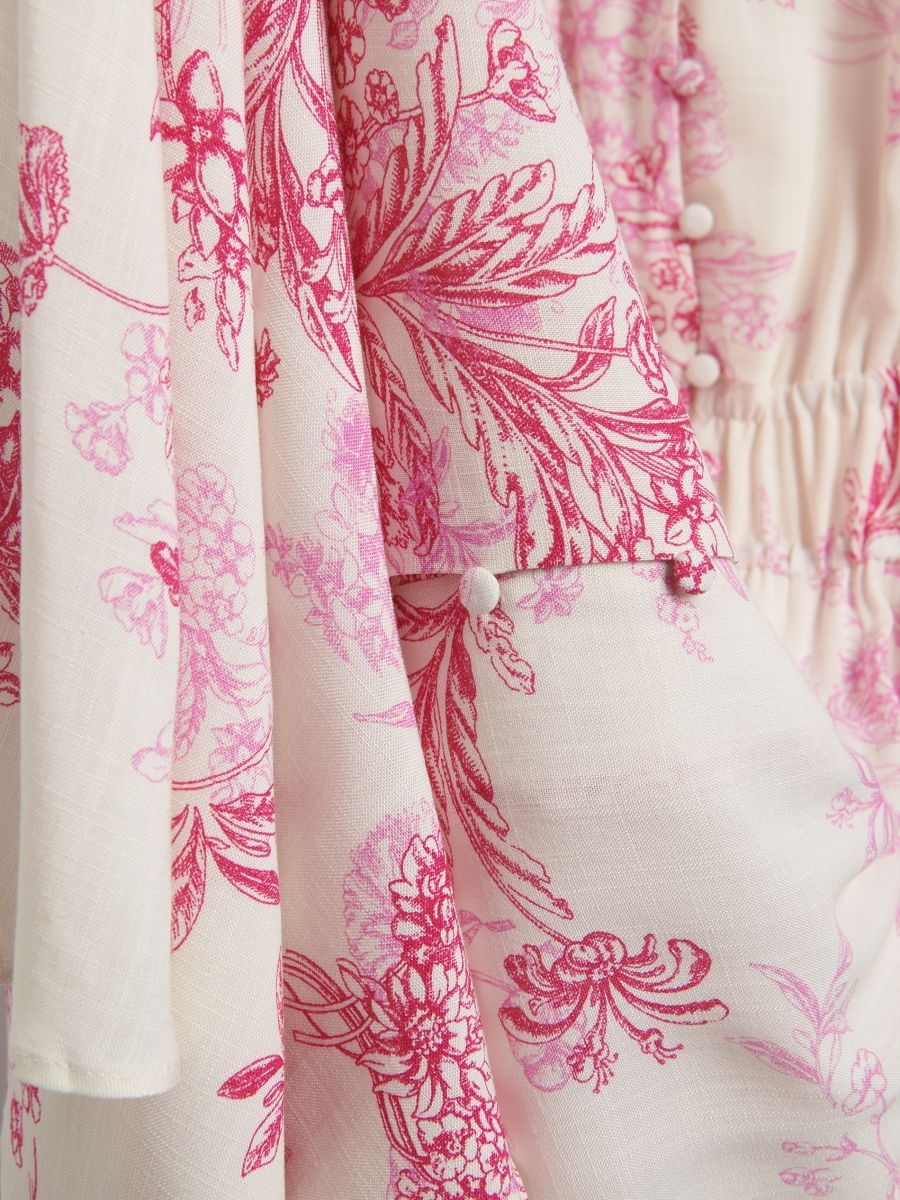 Midi haljina sa cvetnim dezenom - pink - RESERVED - 2