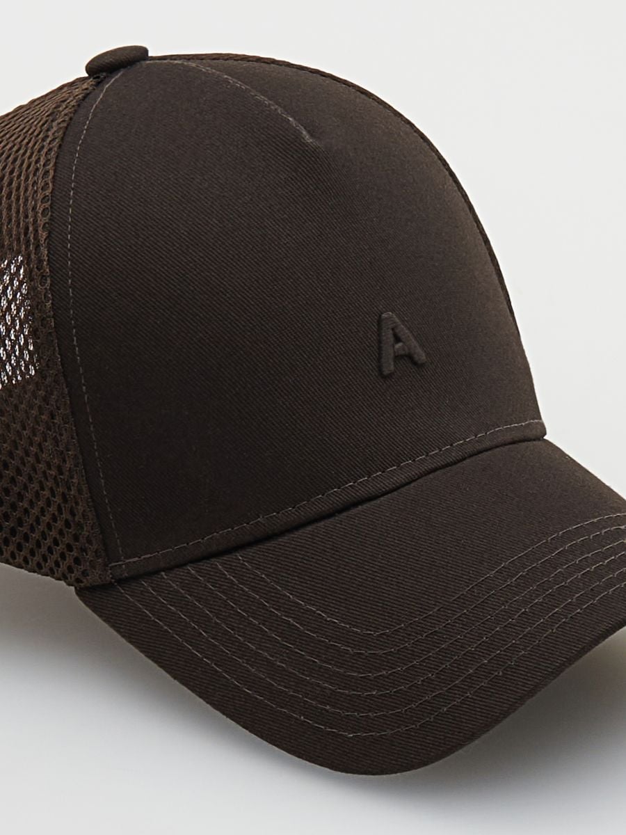 Trucker cap with patch - dusty brown - RESERVED - 3
