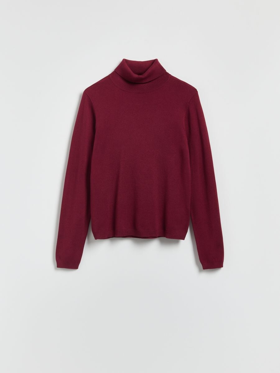 Viscose rich turtleneck - maroon - RESERVED