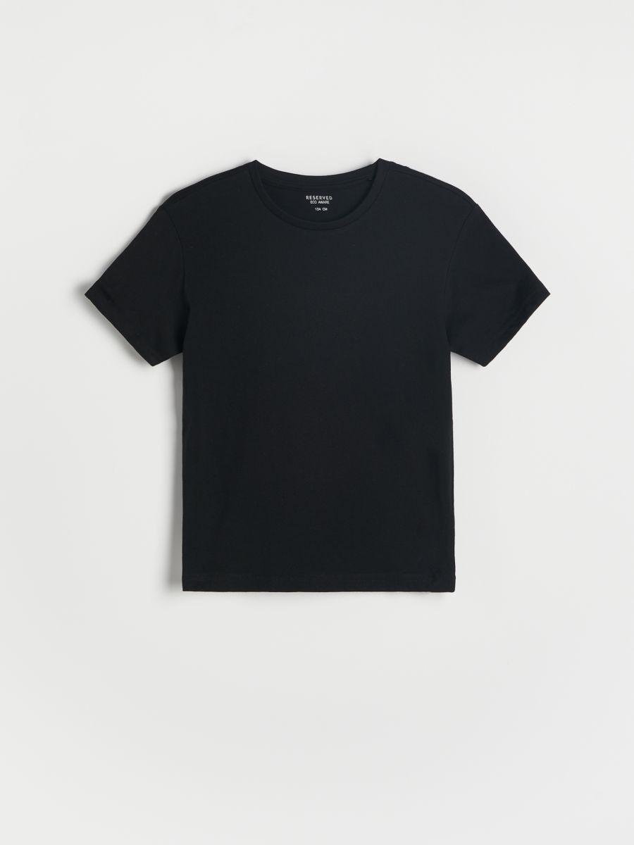 Cotton T-shirt - black - RESERVED