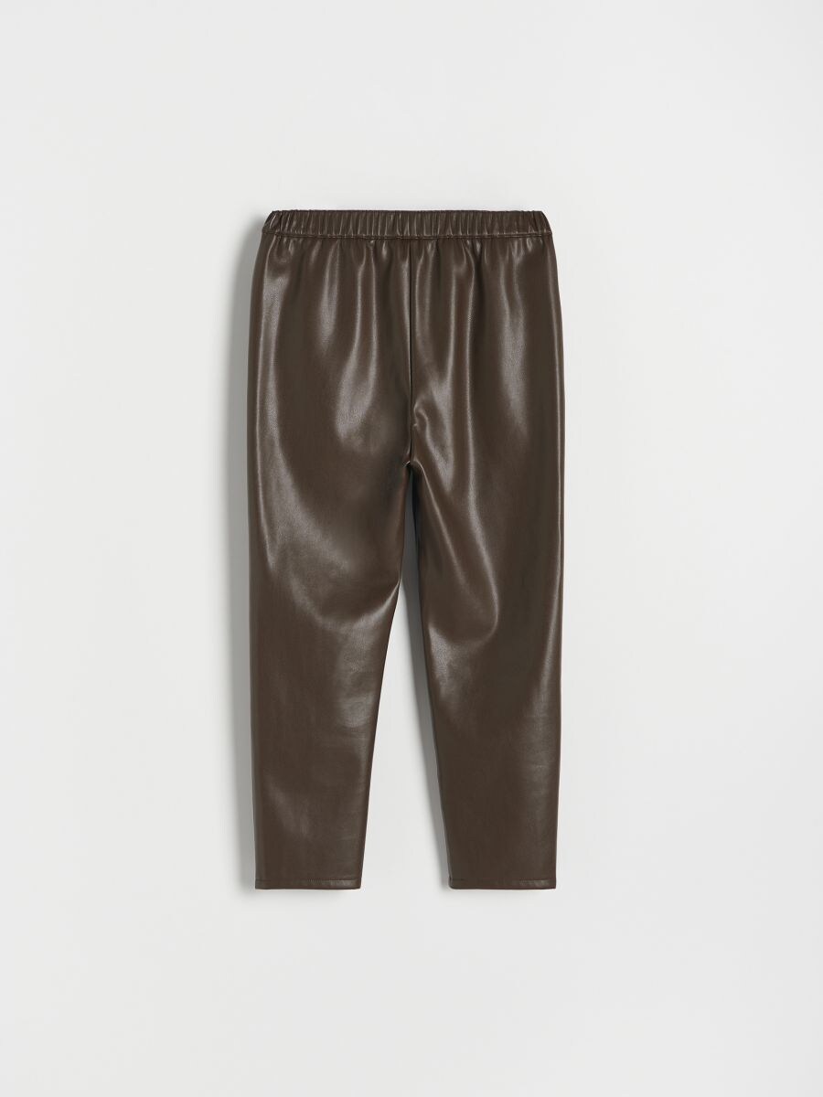 Pantalone od veštačke kože - braon - RESERVED - 5