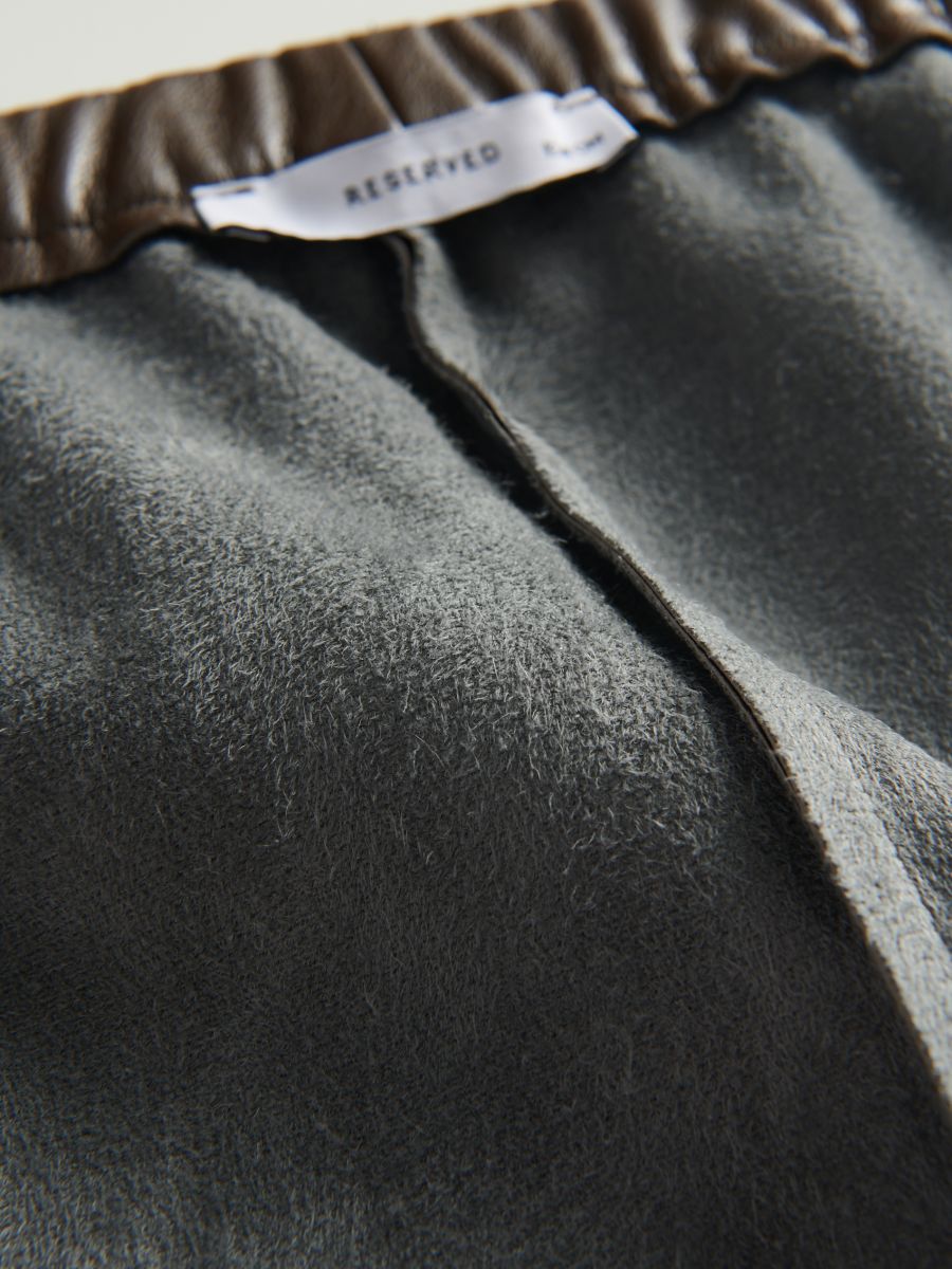 Pantalone od veštačke kože - braon - RESERVED - 7