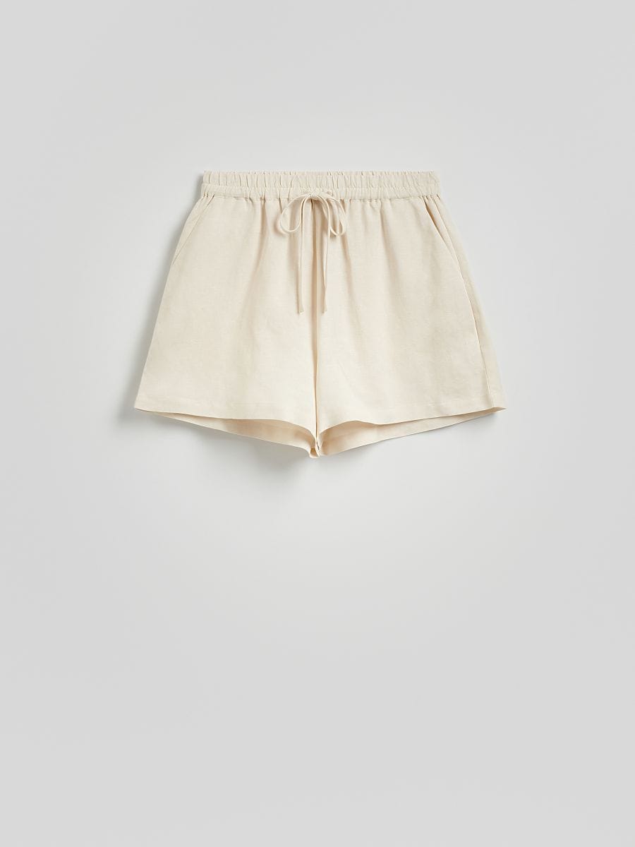 Shorts with linen blend - nude - RESERVED - 5