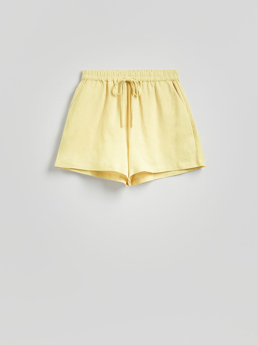 Shorts with linen blend - yellow - RESERVED - 5