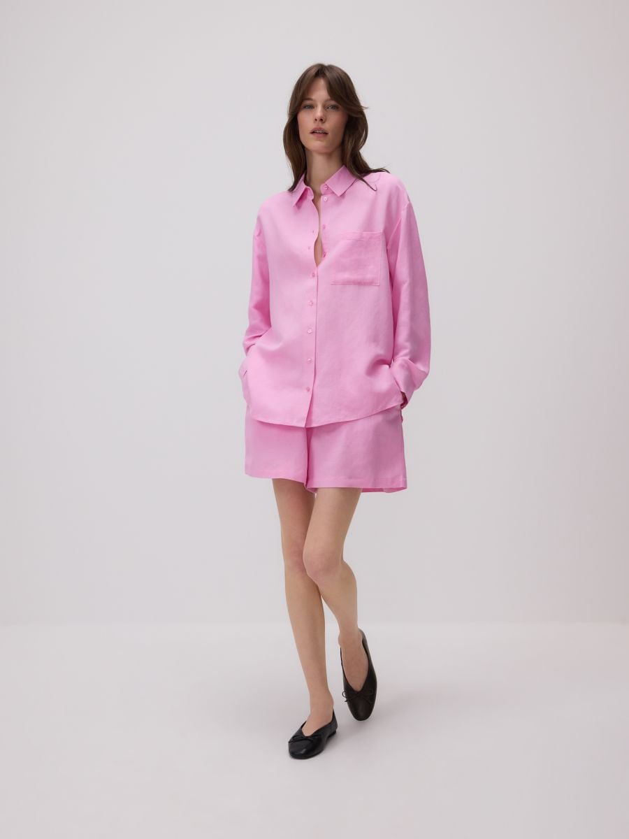 Shorts with linen blend - pink - RESERVED - 5