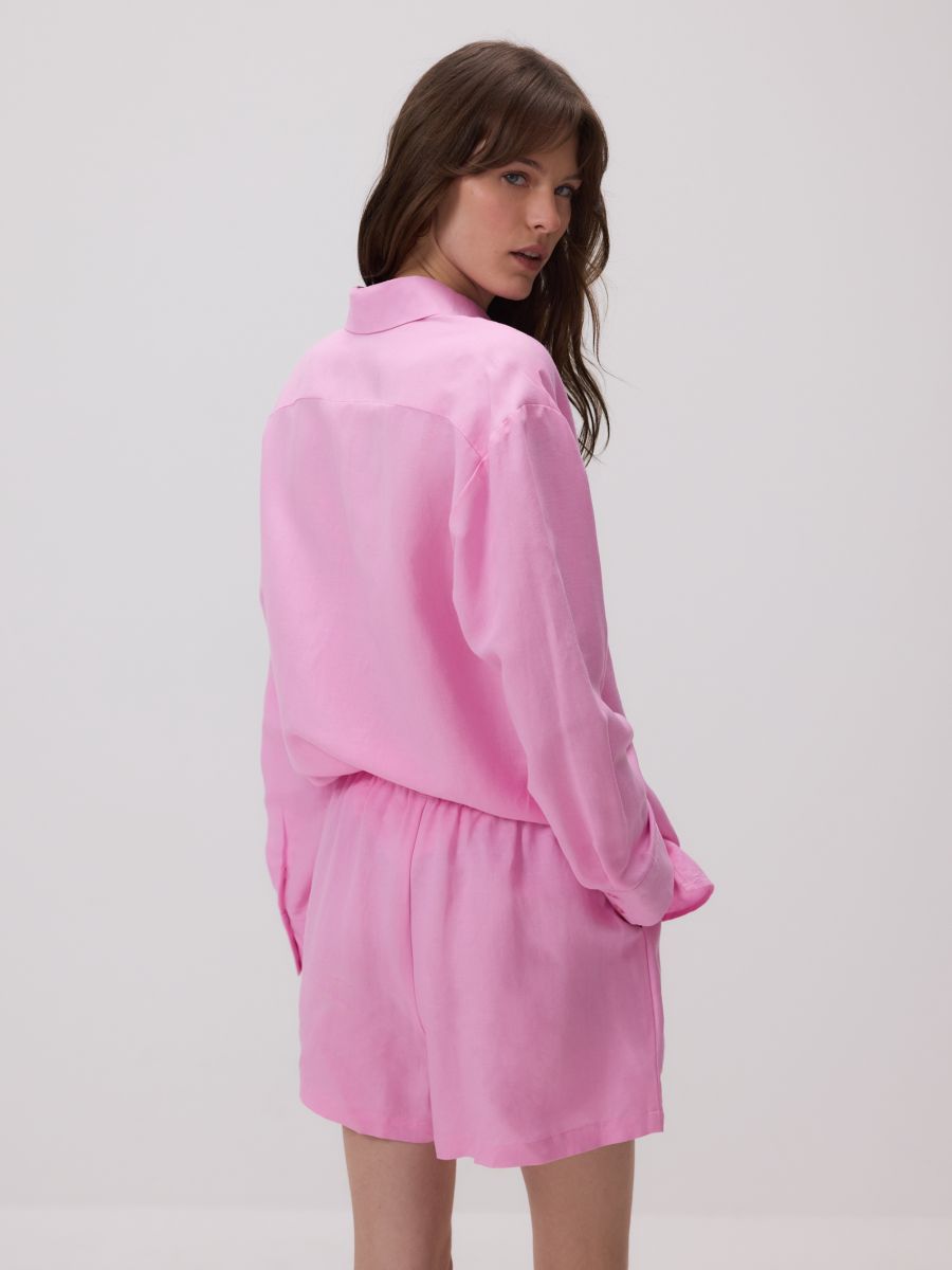Shorts with linen blend - pink - RESERVED - 6
