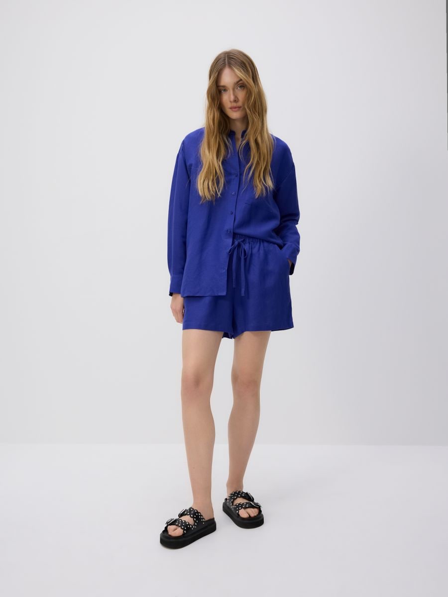 Shorts with linen blend - hyacinth - RESERVED - 4