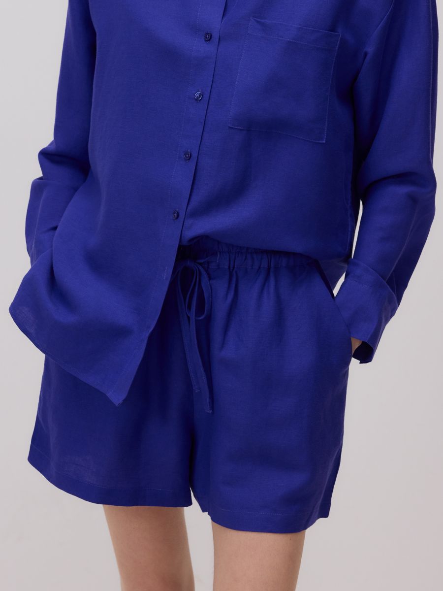 Shorts with linen blend - hyacinth - RESERVED - 4