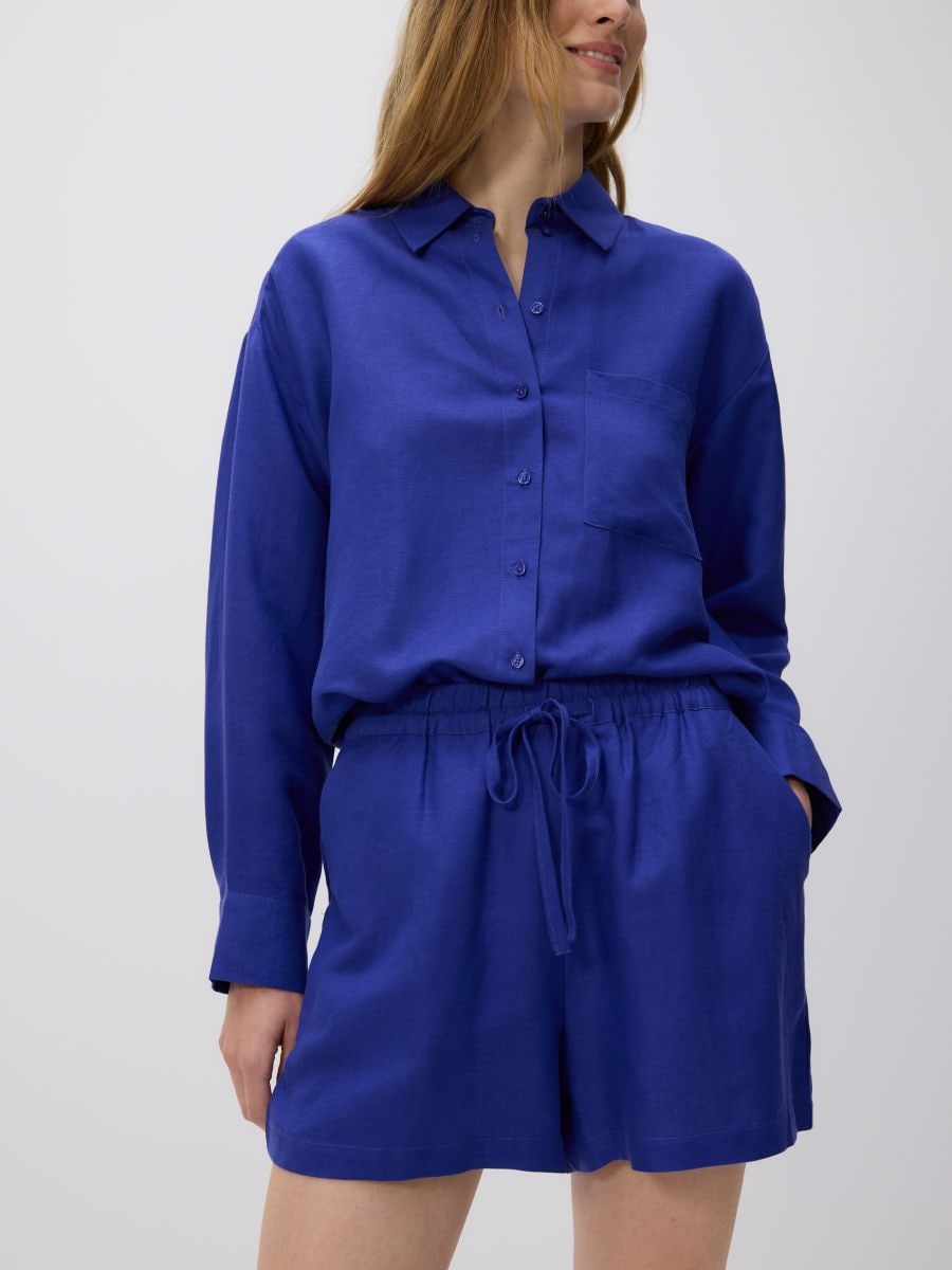 Shorts with linen blend - hyacinth - RESERVED - 2