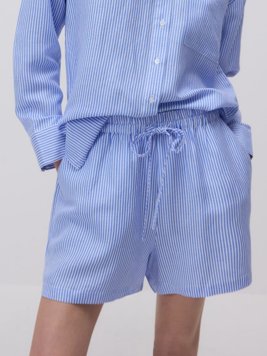 Shorts with linen blend - multicolor - RESERVED - 2