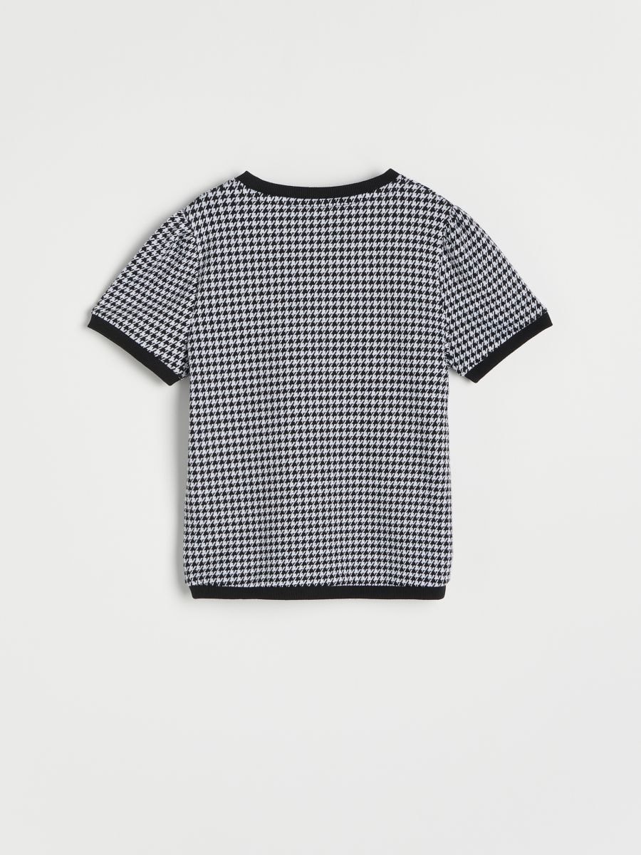 Dogtooth pattern top - cream - RESERVED - 5