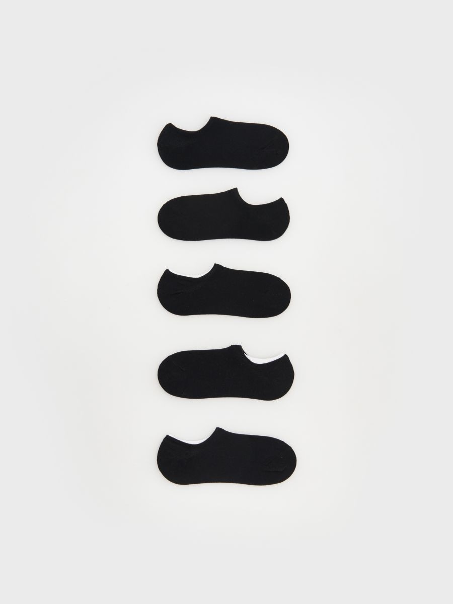 Pack de 5 pares de calcetines tobilleros - negro - RESERVED