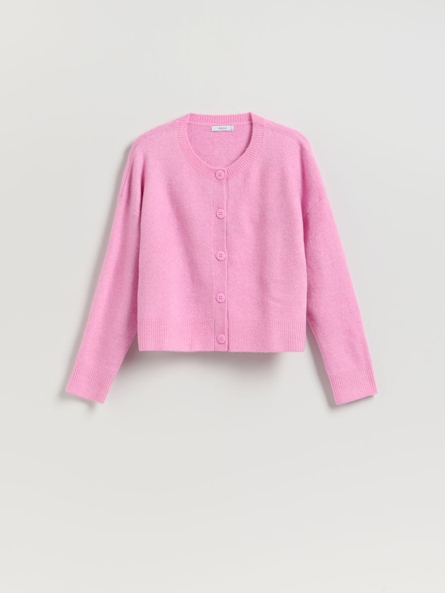 Cardigan with dropped shoulders - orchid - RESERVED