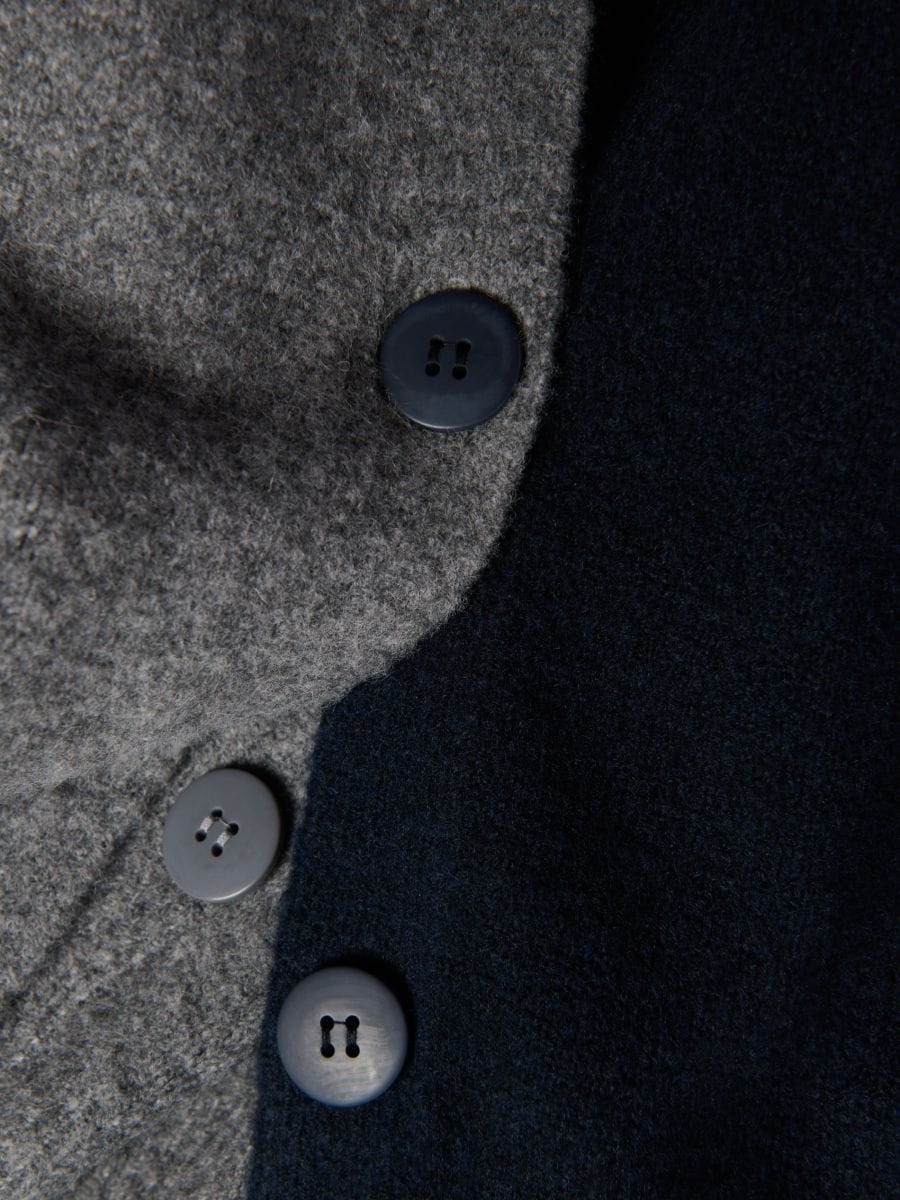 Cardigan with dropped shoulders - mid grey - RESERVED