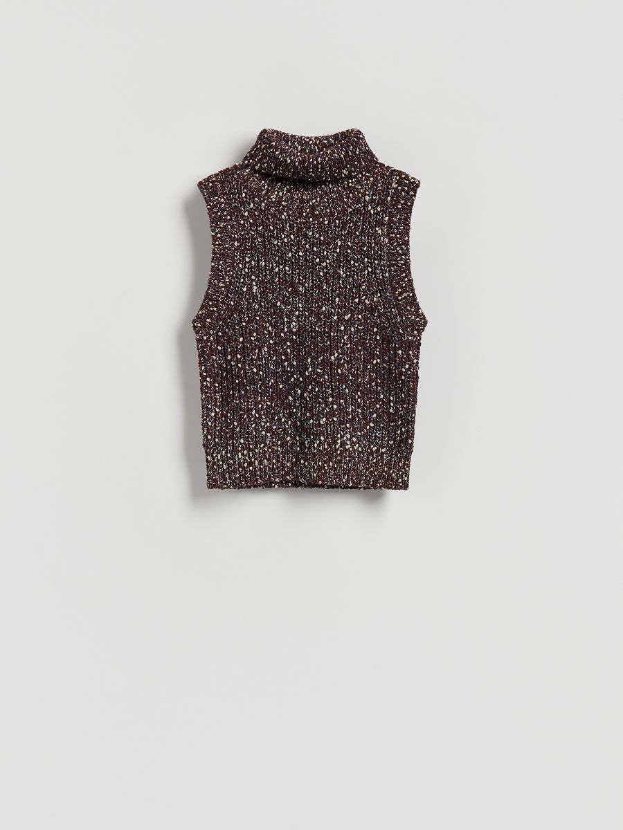 Vest with metallised thread - burgundy - RESERVED