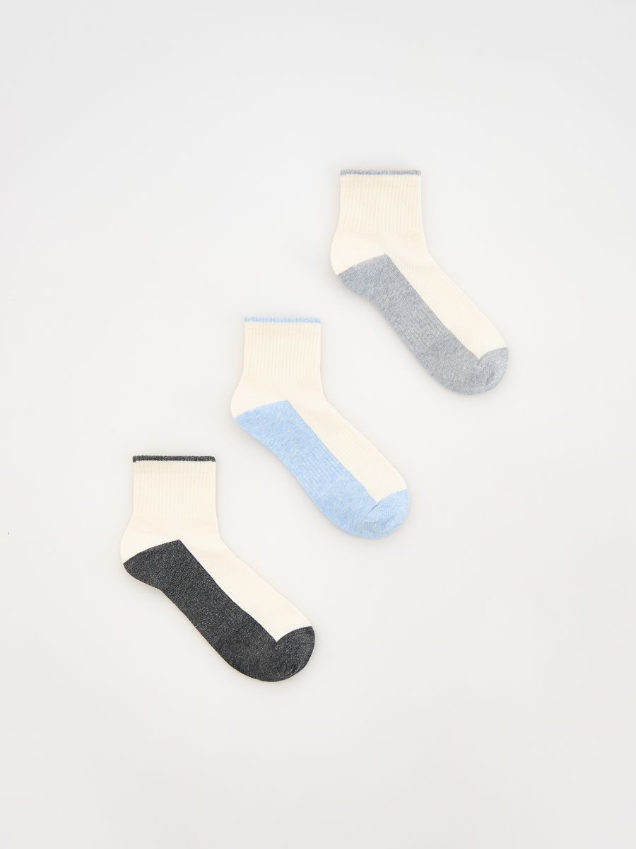 Súprava 3 párov ponožiek - krémová - RESERVED