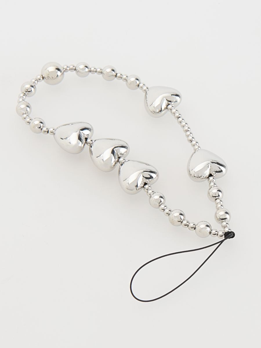 Phone strap with heart motif - silver - RESERVED - 2