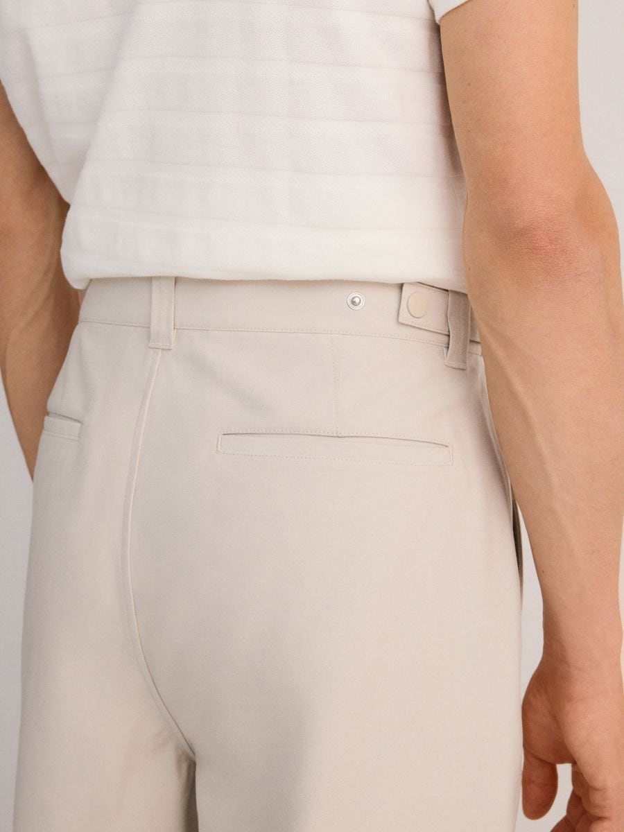 Viscose straight fit trousers - cream - RESERVED - 6