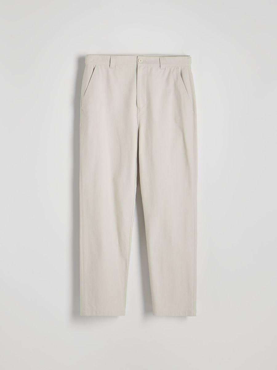 Viscose straight fit trousers - cream - RESERVED - 7