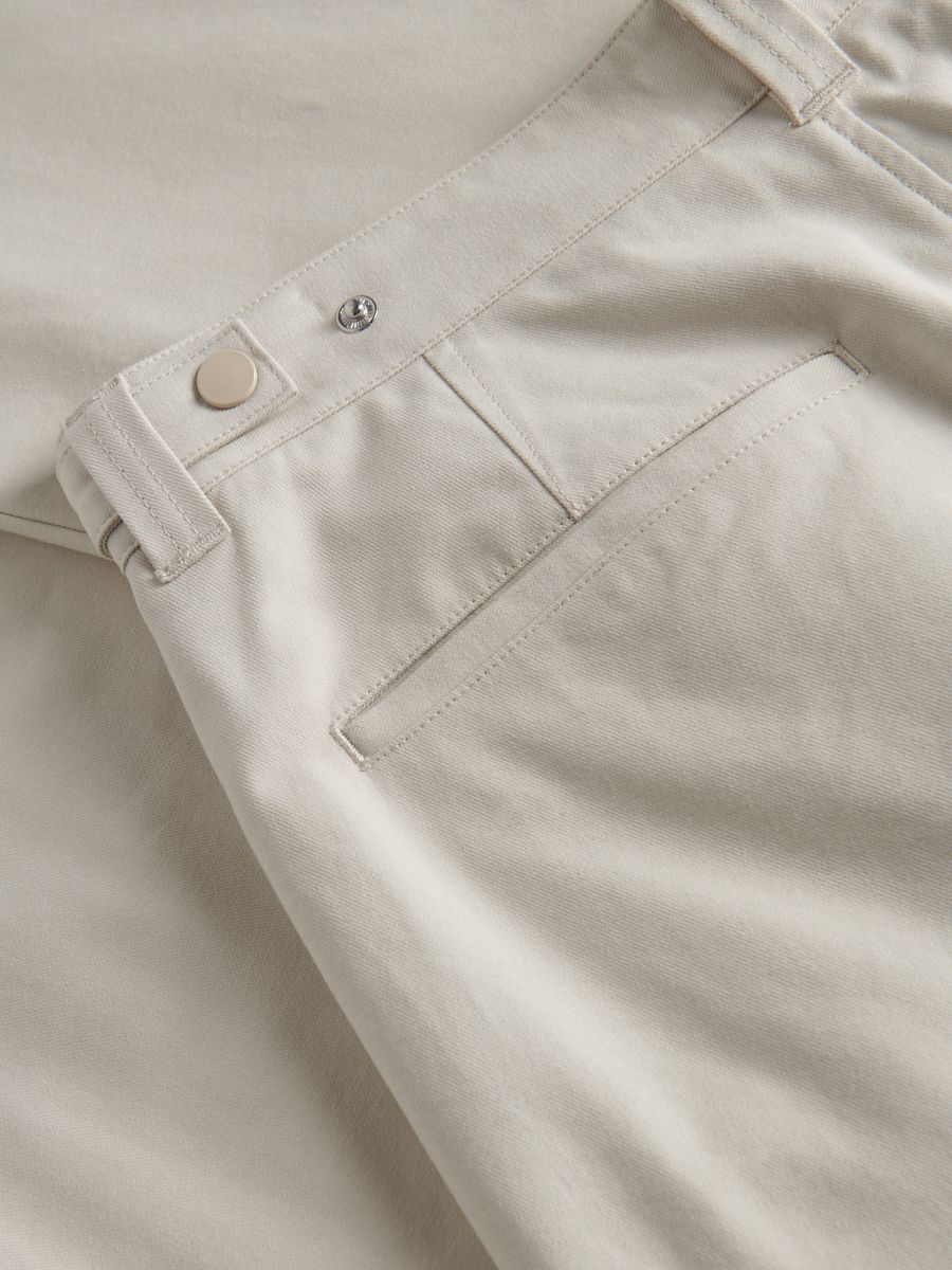 Viscose straight fit trousers - cream - RESERVED - 8
