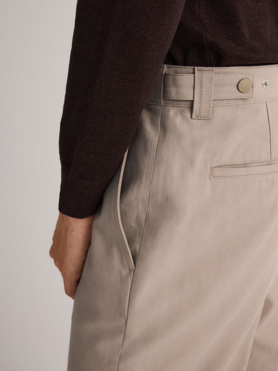 Straight viscose blend trousers - light grey - RESERVED - 3