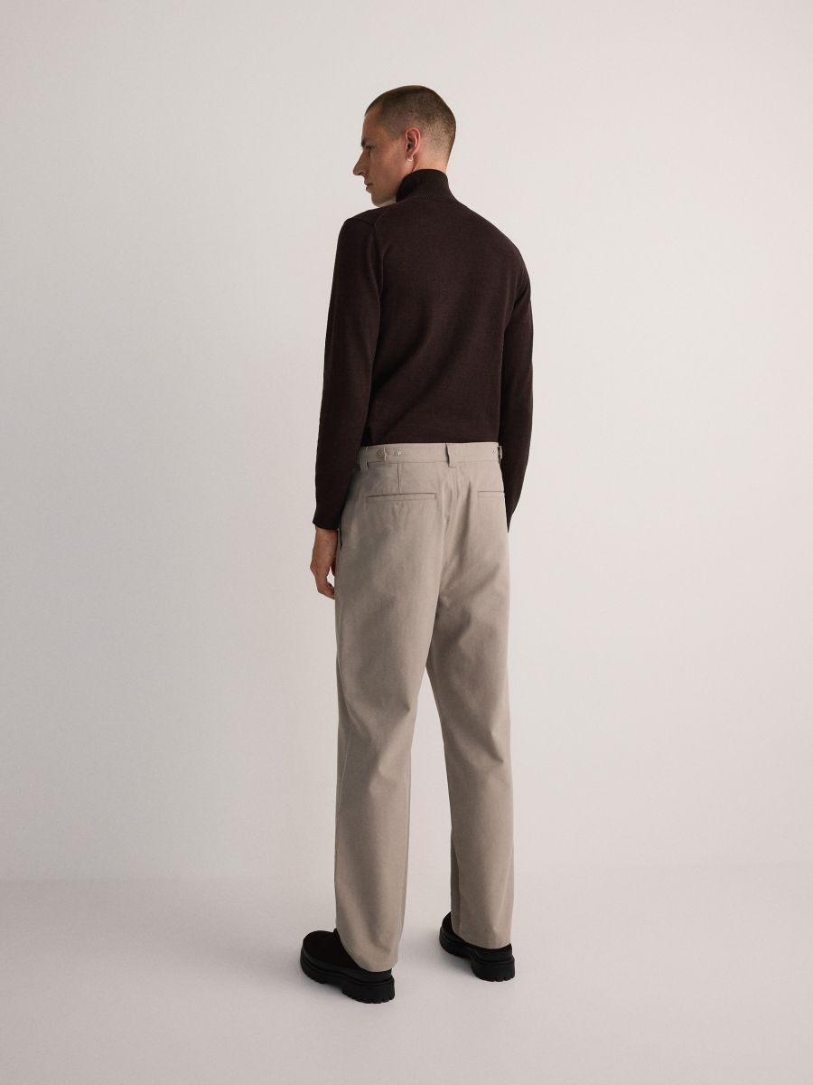 Straight viscose blend trousers - light grey - RESERVED - 4