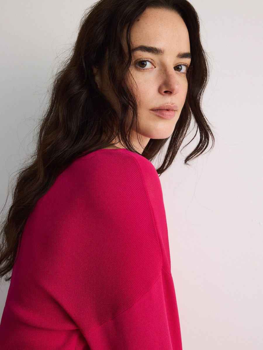 Maglione in misto viscosa - fucsia - RESERVED - 2