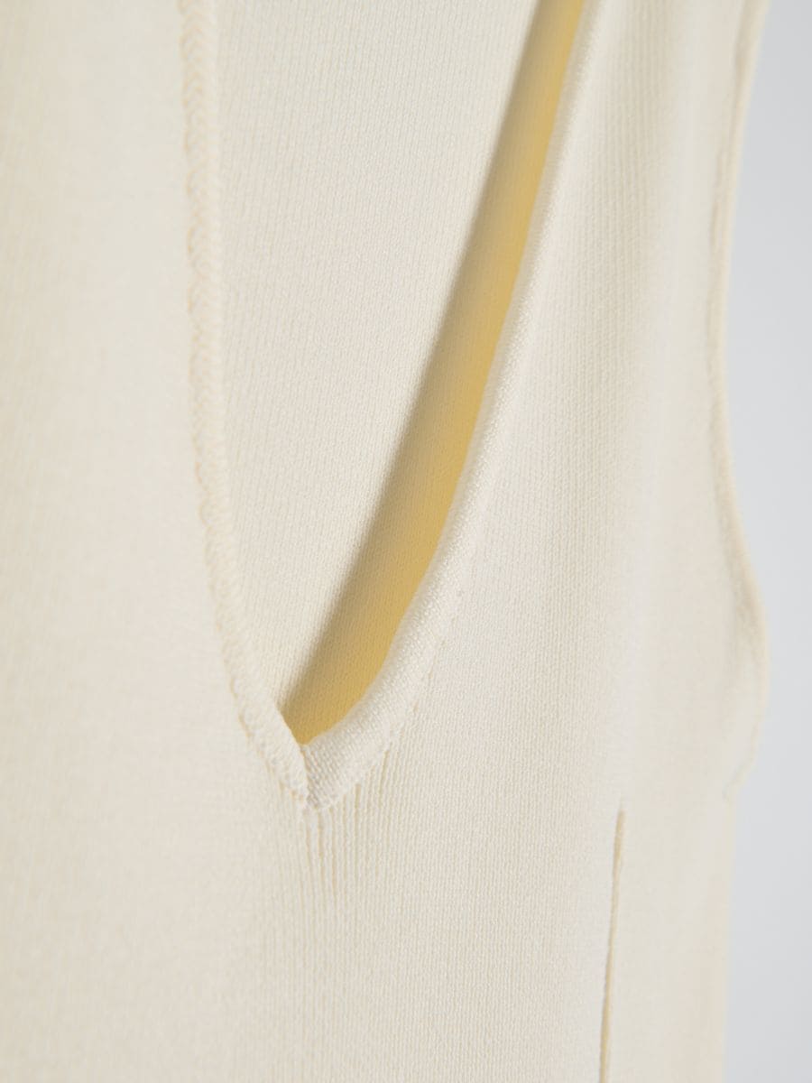 Jersey top with peplum hem - cream - RESERVED - 6